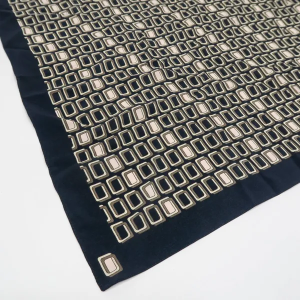 Vintage 80s Casual Corner Geometric Silk Square Scarf Wraps - Image 3