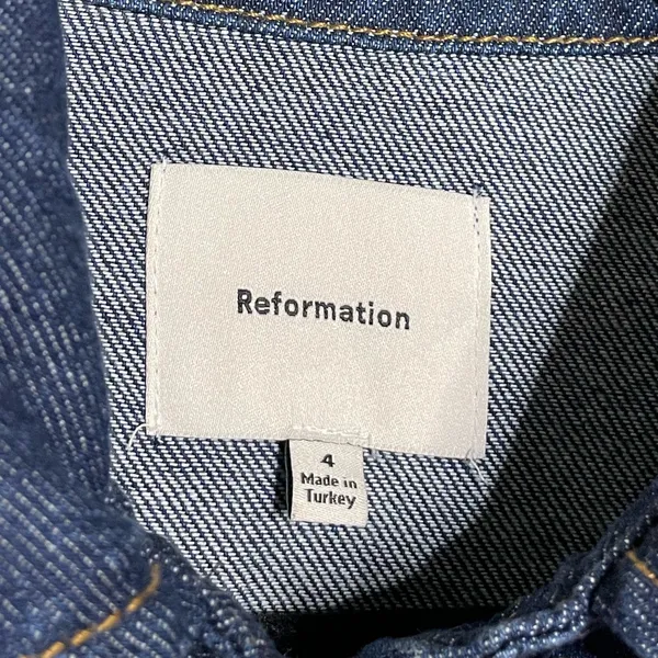 Reformation Blue Denim Mini Dress - Image 6