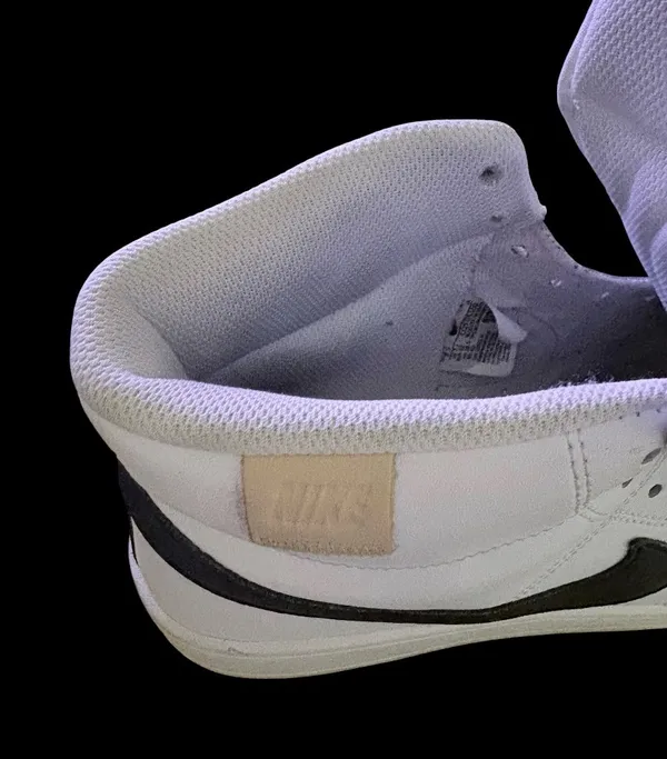 Nike white leather high tops with black swoosh - Image 8