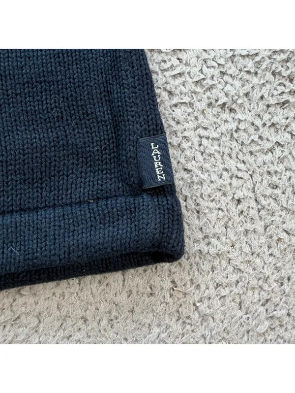 Vintage Y2K Lauren Ralph Lauren Navy Toggle Neck Cotton Knit Sweater S Australia - Image 6