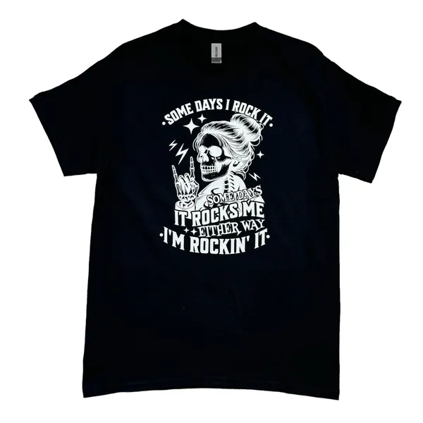 Copied - I’m Rockin’ It Women’s X-Large T-Shirt Short Sleeve Black Crew Neck - Image 2