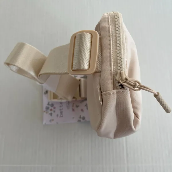 Sz‎ Small Beige Adjustable Belt Crossbody Travel Bag Zipper Pockets - Image 6