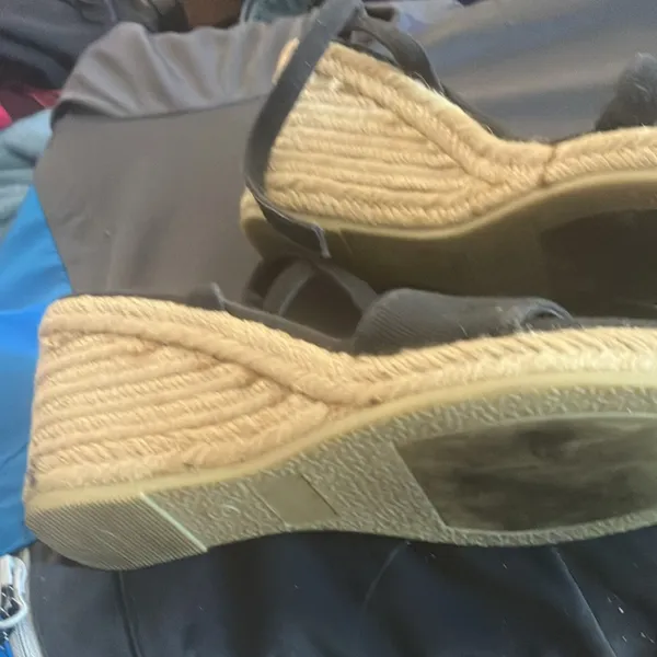 Black Espadrille Wedge Sandals by Hillard and Hanson 6 1/2 - Image 3