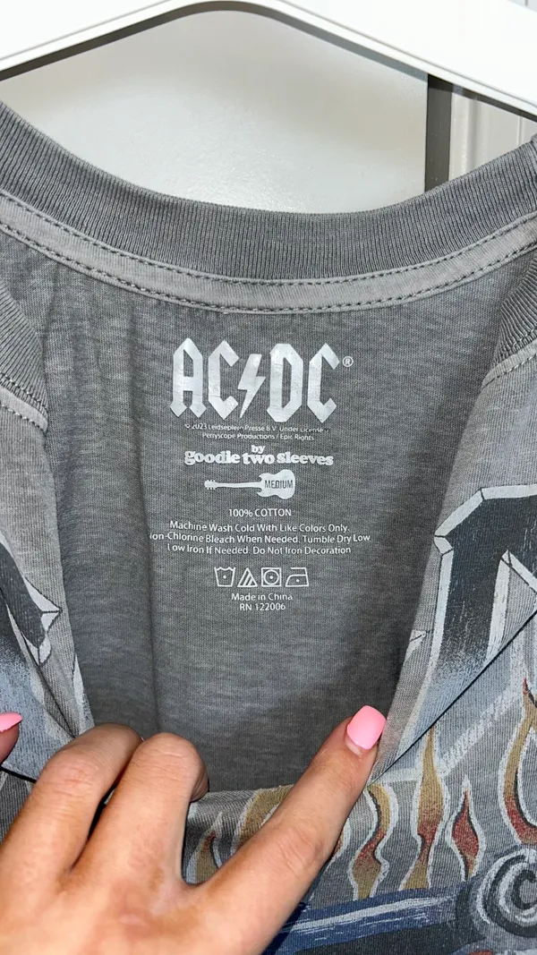 Goodie Two Sleeves ACDC Ripped Vneck - Image 2