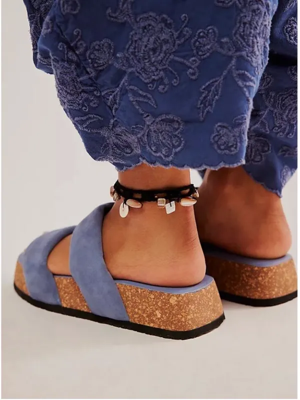 $99 Free People Fairmount Flared Sandals in seascape 10 - Image 4