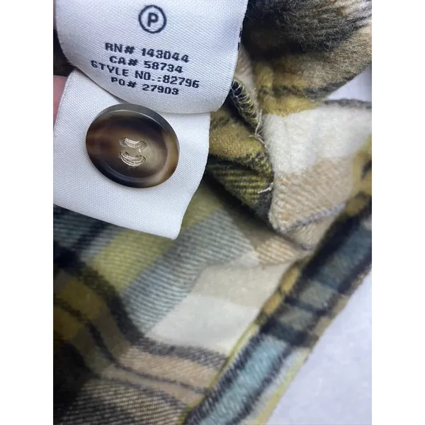 Bagatelle‎ Cropped Shacket Womens Size S Green Plaid Wool Blend Button - Image 5
