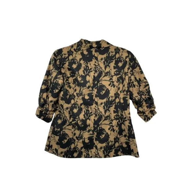 Coldwater Creek Blazer Womens PS6-8 Petites Used Black Brown Lined 3/4 Sleeve - Image 2
