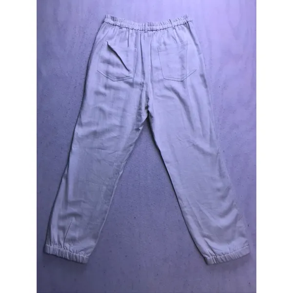Steve Madden Jogger Pants Womens Medium White Linen Blend Elastic Hem New - Image 12