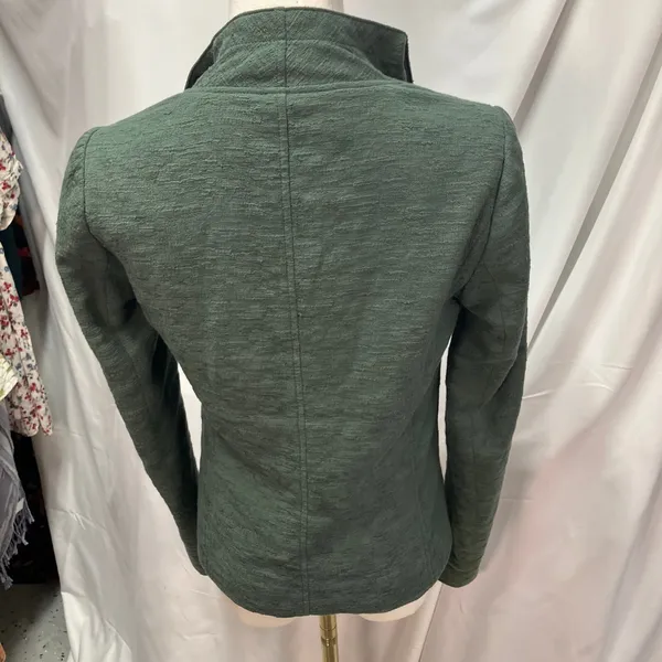 Vince Green Moto Jacket Womens XS Lightweight Full‎ Zip Pockets Textured - Image 4
