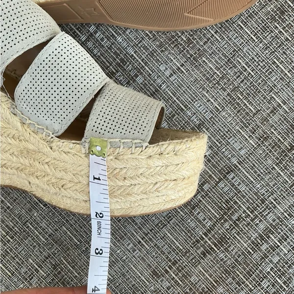 Marc Fisher Womens Mladore Leather Espadrille Platform Wedge Sandals - Image 7