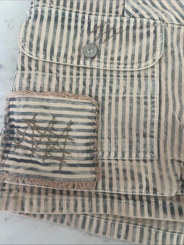 We The Free Day Dreamer Railroad Free People Boho Striped Shorts - Image 8