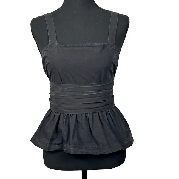 Mare Mare x Anthropologie Black Peplum Cami Top Womens XS Wrap Waist‎ Faded Y2K - Image 3