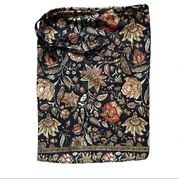 Floral Bohemian Rectangular Fall Lightweight Brown Black Handmade Bag, SZ S - Image 3