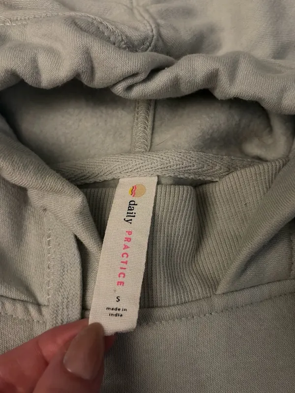 Antho Daily Practice Light Gray/ green Hoodie Sweatshirt - Casual Pullover - Image 3