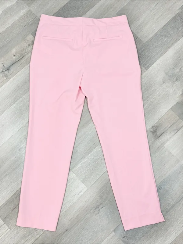 Zara Mid Rise Crop Ankle Trouser Dress Pants Pink Size 6 Office Career Chino - Image 6