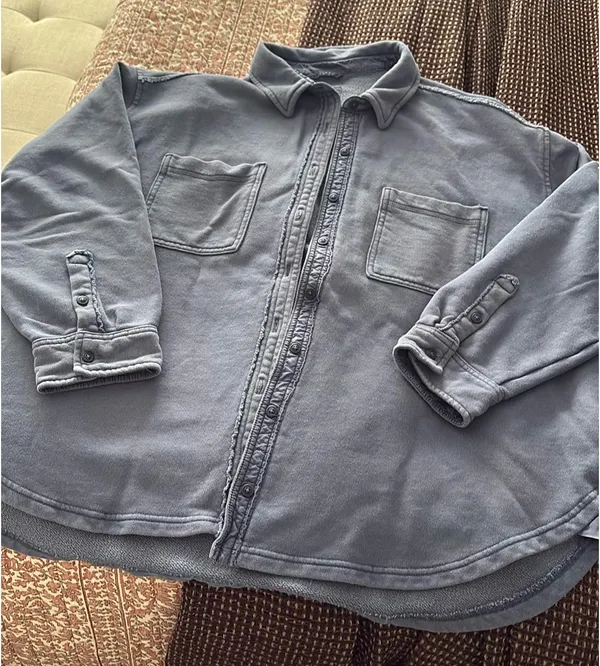 Aerie Blue Oversized Button-Up Top - Image 4