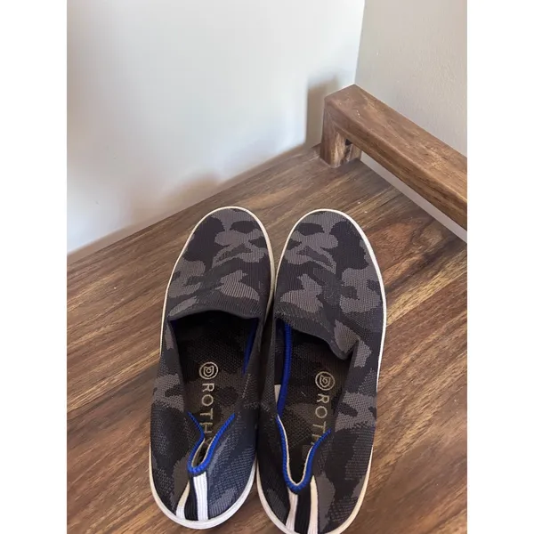 Rothys The Sneaker Grey Camo Slip On Knit Shoes Womens‎ 9 Machine Washable - Image 7