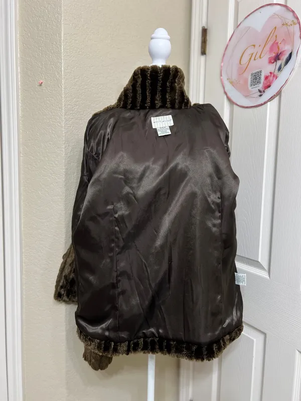 White Stag Vintage 90’s Brown Plush Teddy Jacket size XL - Image 5