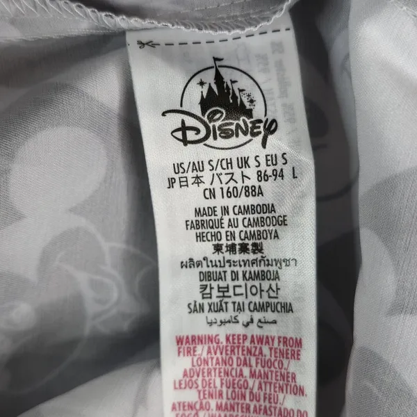 Disney Mickey Mouse‎ Sleep Shirt For Adults Size Small Black White Polyester - Image 14