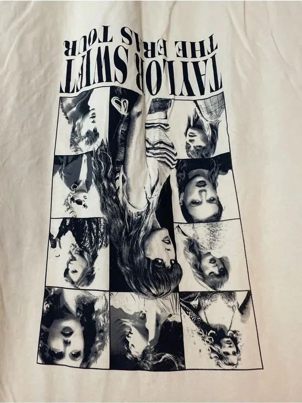 Taylor Swift The Eras Tour Graphic Tee Cream Size Medium US Tour Locations - Image 2