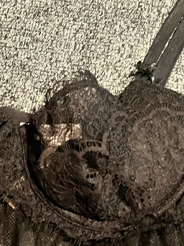 Womens M Victoria's Secret Black sheer babydoll lingerie top - Image 4