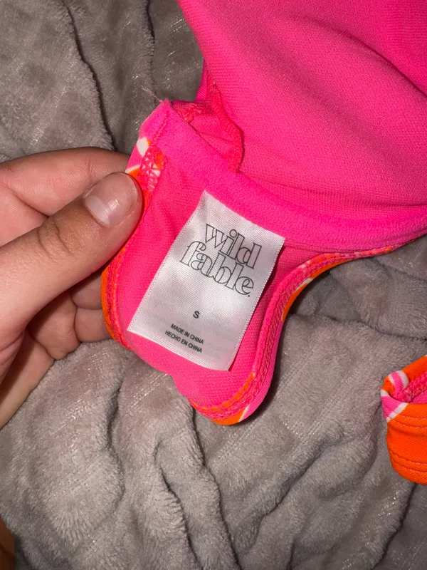 Target Bikini Set Pink Orange Floral - Image 3