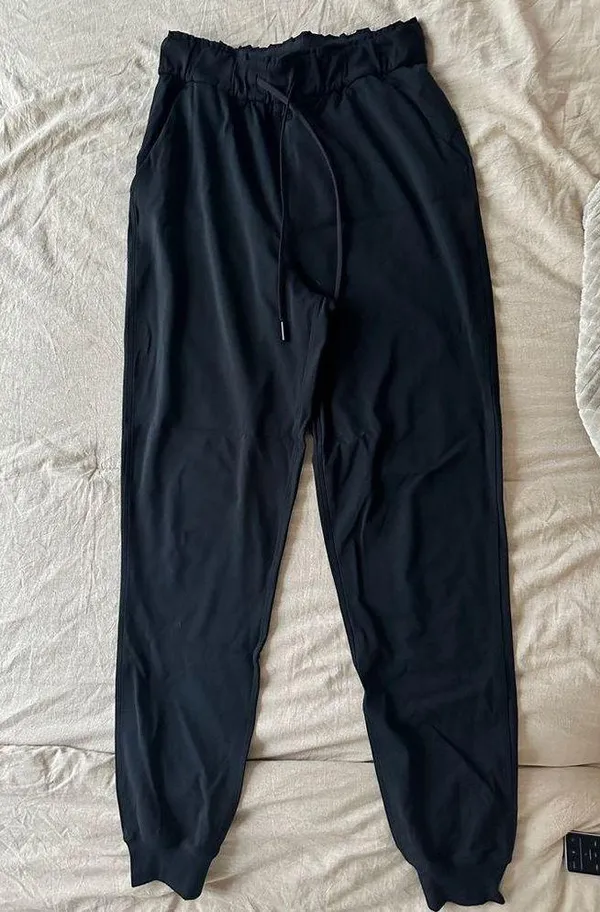 Lululemon stretch high rise joggers black size 4 - Image 2
