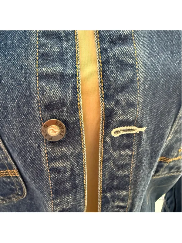 Paco vintage 90s Y2K blue denim jacket shacket grunge rocker biker streetwear M - Image 11
