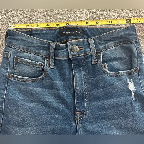 Aeropostale Women’s Dark Blue Distressed High Rise Jegging - Image 3