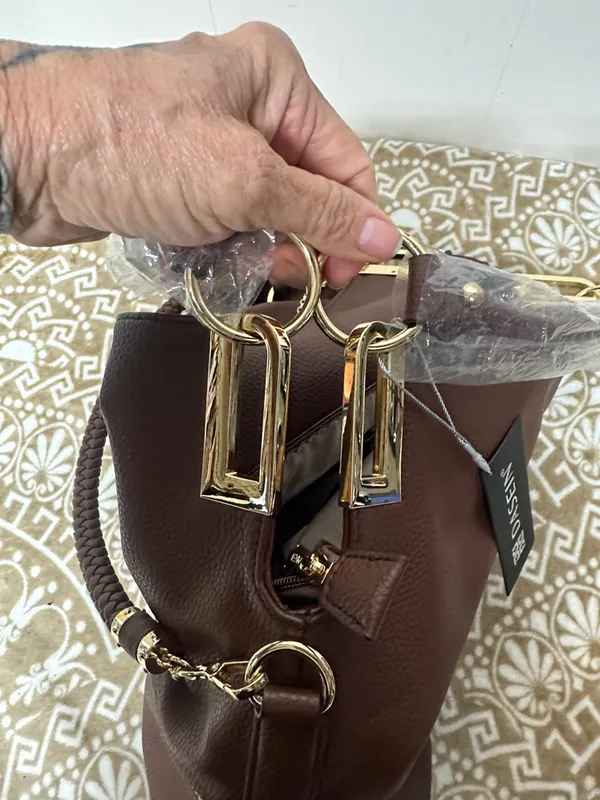 Dasein Hobo shoulder/ Crossbody Bag in soft faux leather with accent Rhinestones - Image 13