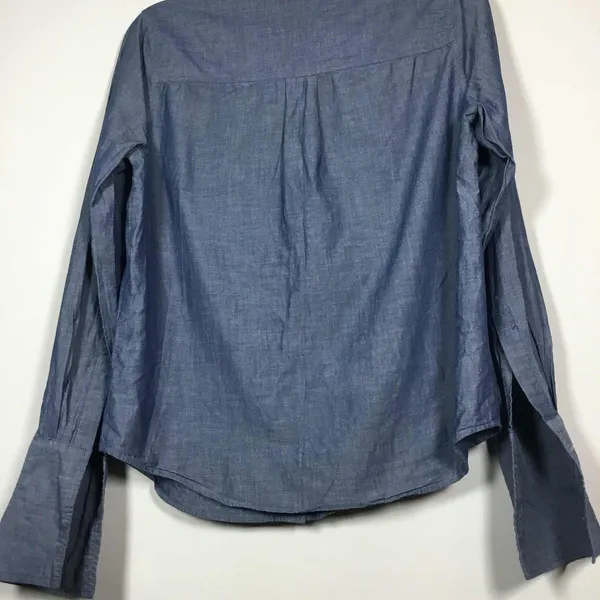 Love 21 Denim 100% Cotton Minimalist Clean Girl Casual Button‎ Down Shirt M - Image 6