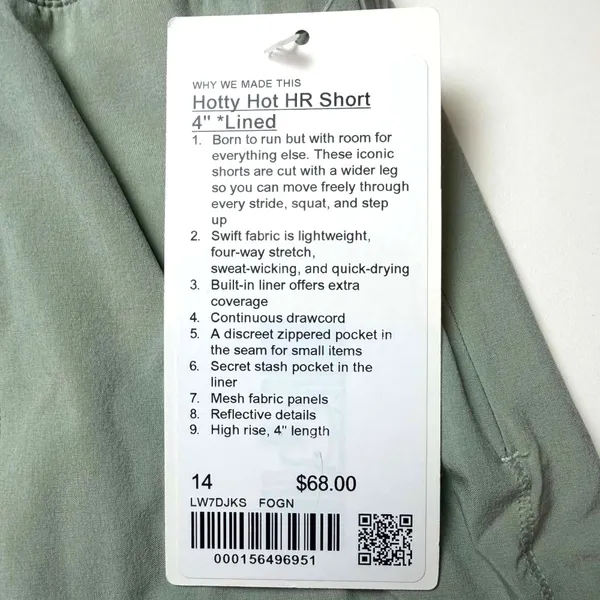 Lululemon Hotty Hot High-Rise Lined Short 4" Fog Green - Image 8