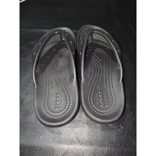 Crocs‎ Black Thong Sandals Womens 5 Mens 3 - Image 4