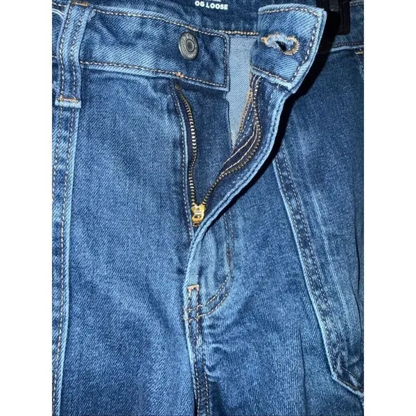 Old navy Dark Wash High Rise Loose Straight Leg Sz 6 Jeans Non Ripped #769 - Image 6