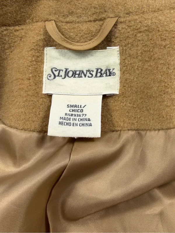 Banana Republic Cashmere and Wool Blend Tan Double-Breasted Pea Coat Size Small - Image 6