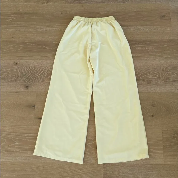 White Fox Pants Wide Leg Way She Walks Size S Yellow - Image 4