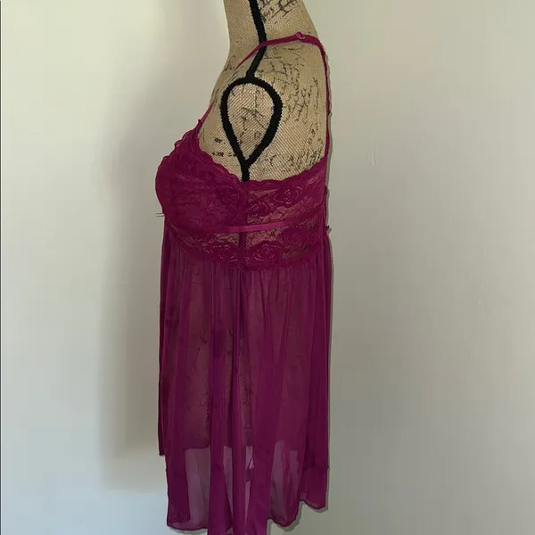 Chic Purple Halter Lingerie Size XL - Image 2