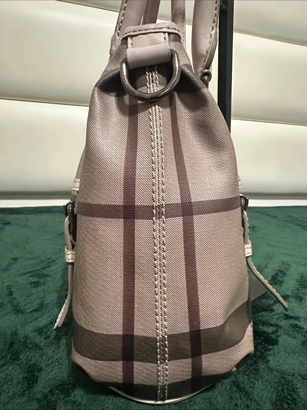 Burberry Northfield Convertible Tote Smoked Check Coated Canvas - Image 5