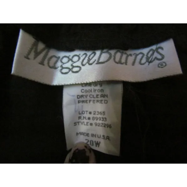 Vintage Maggie Barnes Dress Pants 20W Black Pleated Wide Leg‎ Trousers - Image 7