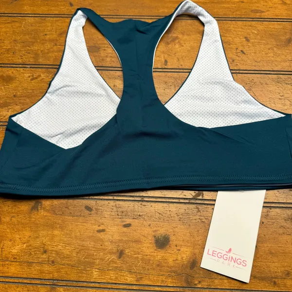Leggings‎ Park Women's Teal Racerback Sports Bra Top Activewear XL - Image 4