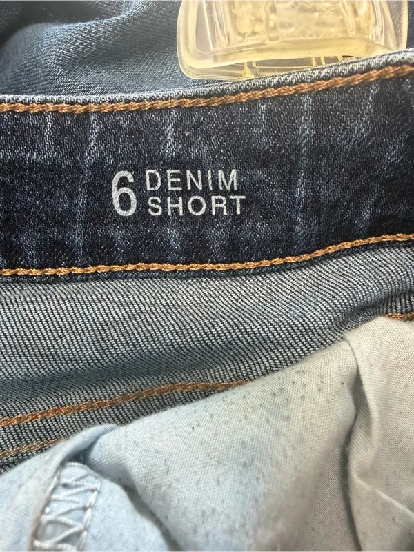 a.n.a Dark Blue Rolled Hem Denim Shorts - Image 3