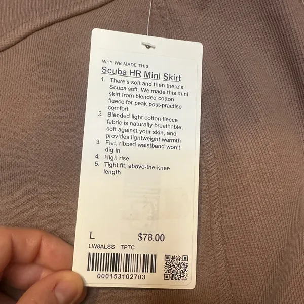 Lululemon Scuba High Rise Mini Skirt NWT Size Large (TPTC) LW8ALSS - Image 9
