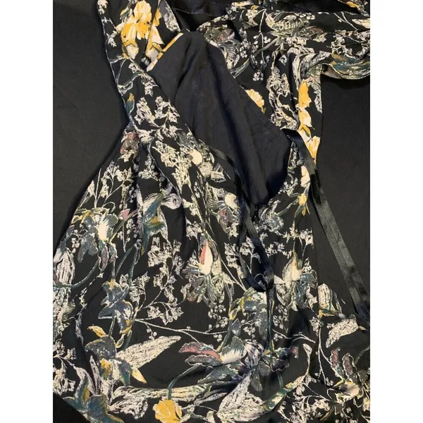 Free‎ People Black Twisted Floral Halter Jumpsuit Size 6 Plunge Open Back Crop - Image 3
