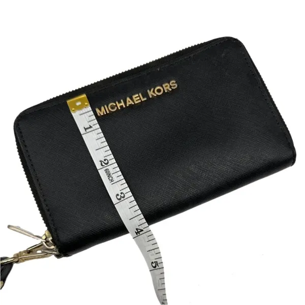 MICHAEL KORS Black Zip Around Wallet - Image 7
