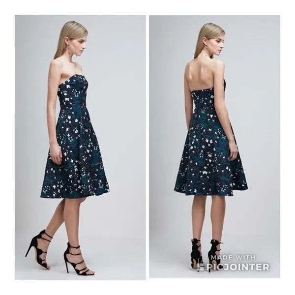 Keepsake Floral Strapless Dress Size L - Image 2