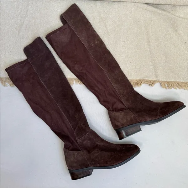 Lucky Brand Women's Brown Suede Calypso Over the Knee Boots Size 5.5M 36 - Image 11