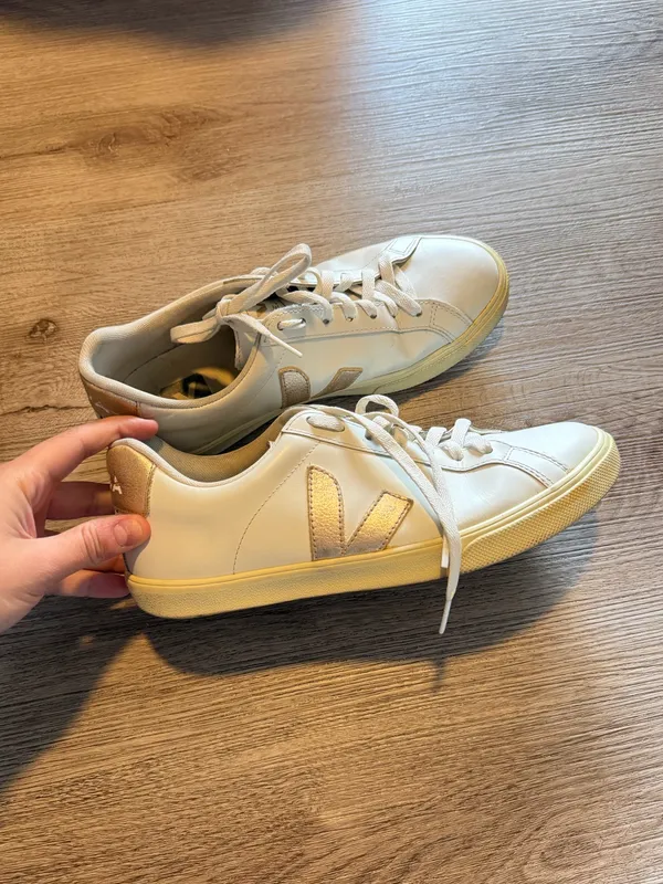 Veja Esplar Leather White Platine Sneakers - Image 5