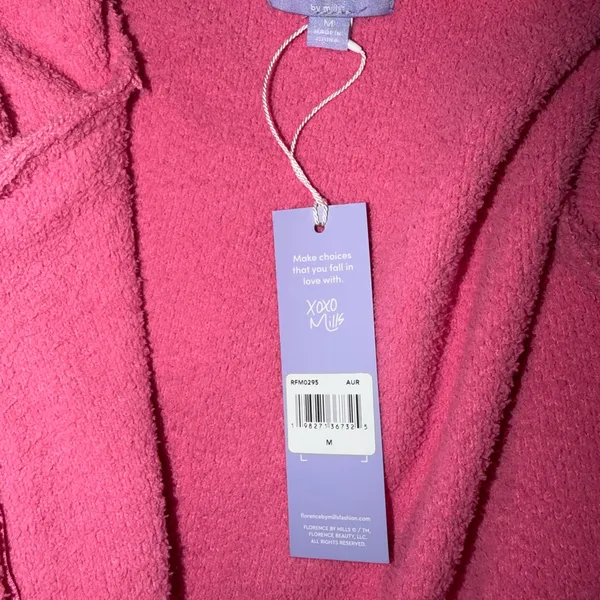 Pink Zip-Up Hoodie by Florence by Mills sz Md NWT - Image 5