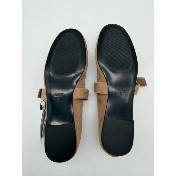 MNG Mango Sand Suede Goat Leather Mary Jane Flat Minimalist Buckle EU38 US7.5 - Image 7
