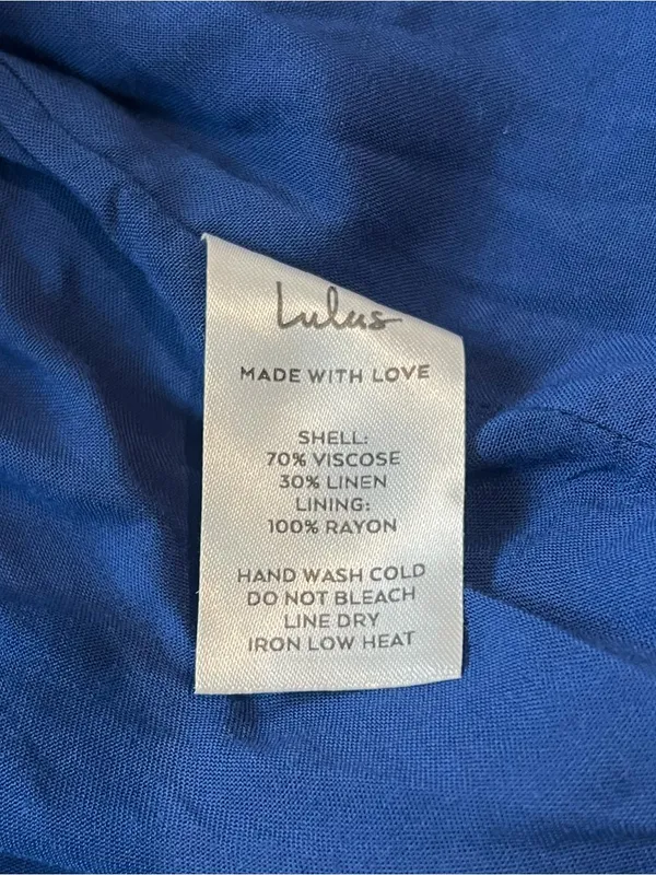 Lulus Days Like This Royal Blue Sleeveless Ruffled Linen Blend Mini Dress Sz XS - Image 13
